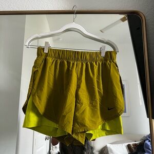 Nike Women's Lime Green Athletic Shorts